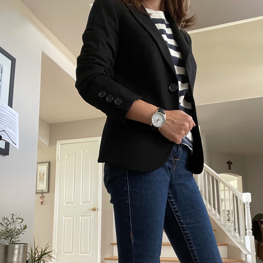 United Colors Of Benetton Waisted Black Blazer - Picture 8 of 8